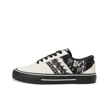 Kappa Abrasion Resistant Low Top Skateboard Shoes Unisex White Black