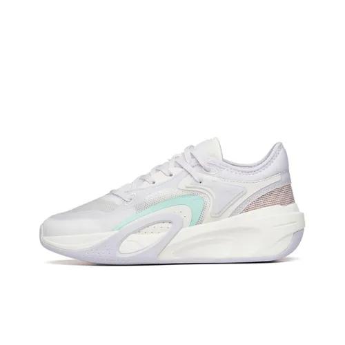 Anta Cushioned Anti-Slip Wear-Resistant Breathable Lightweight Low-Top Casual Shoes Women's White Purple Gray