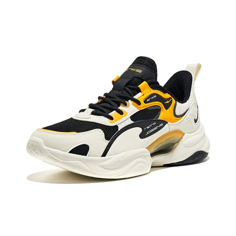 Erke Low-Top Running Shoes Men's White Black Orange Yellow-2