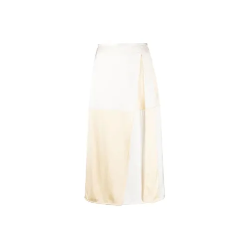 JIL SANDER Colour-block Silk Midi Skirt