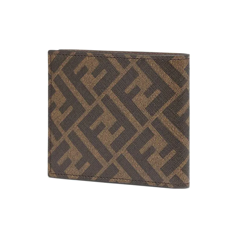 FENDI Fabric Wallet Men's Brown/Yellow-3