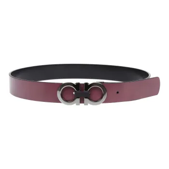 Ferragamo Leather Belts Unisex Burgundy