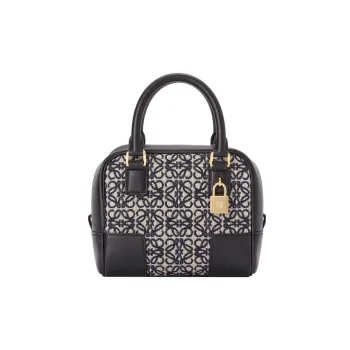 LOEWE Amazona Leather Trim Small Square Bag Handbag Shoulder Bag Crossbody Bag Mini Women's Marine Blue/Black