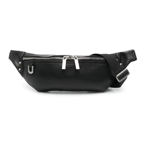 RICK OWENS/RO Cow Leather With Cotton Backpack Womens Black