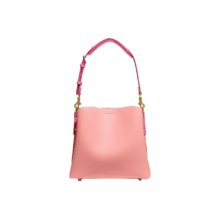 COACH Willow Cow Leather Bucket Bag, Shoulder Bag, Crossbody Bag, Handbag Medium Size Women's Pink-2