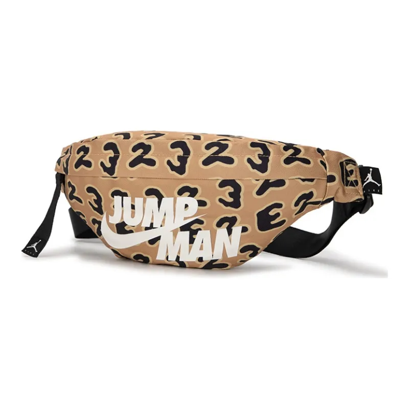 Jordan Polyester Fanny Pack Regular Unisex Leopard Print Brown-1