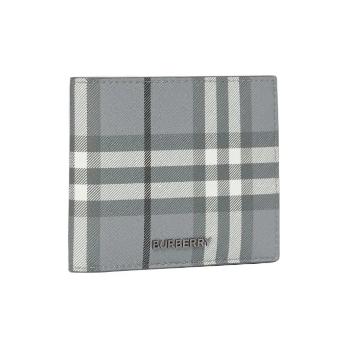 Burberry Vintage Check Bifold Wallet 8 Card Slot Storm Grey Check-1