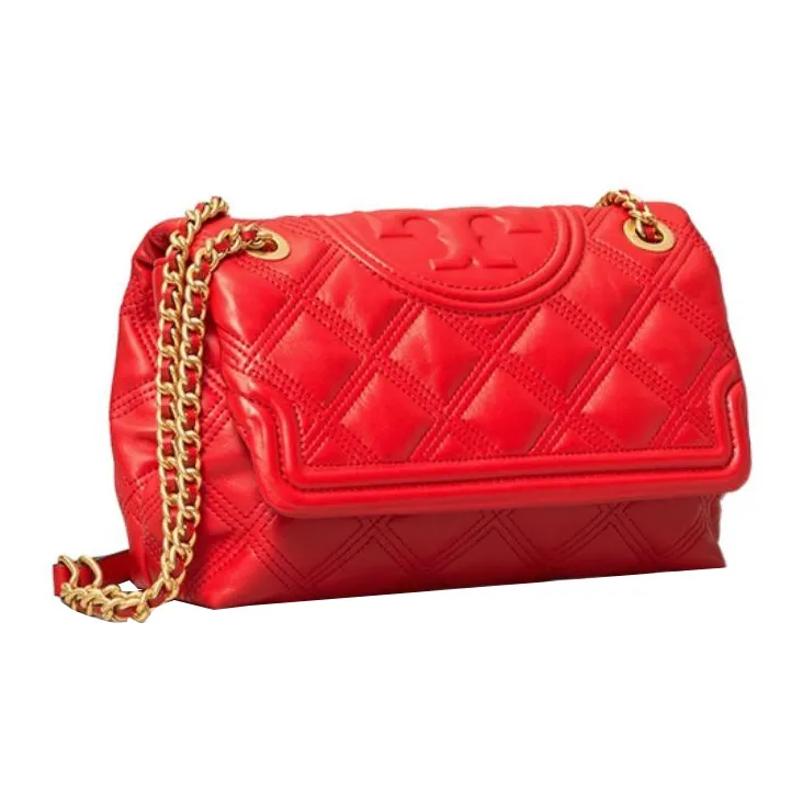 TORY BURCH Fleming Sheepskin Shoulder Bag Crossbody Bag Large Size Women's Red-1