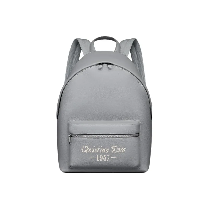 DIOR Cow Leather Backpack Men's Gray-0