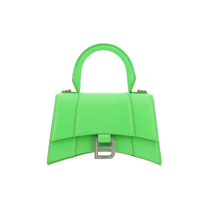Balenciaga Hourglass Cow Leather Portable Crossbody Bag, Shoulder Bag Regular Women's Green-0