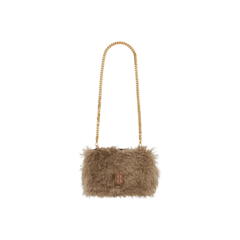 Burberry Lola Lola Bag Leather Shoulder Bag Crossbody Bag Small Size Women's Coffee Camel-4