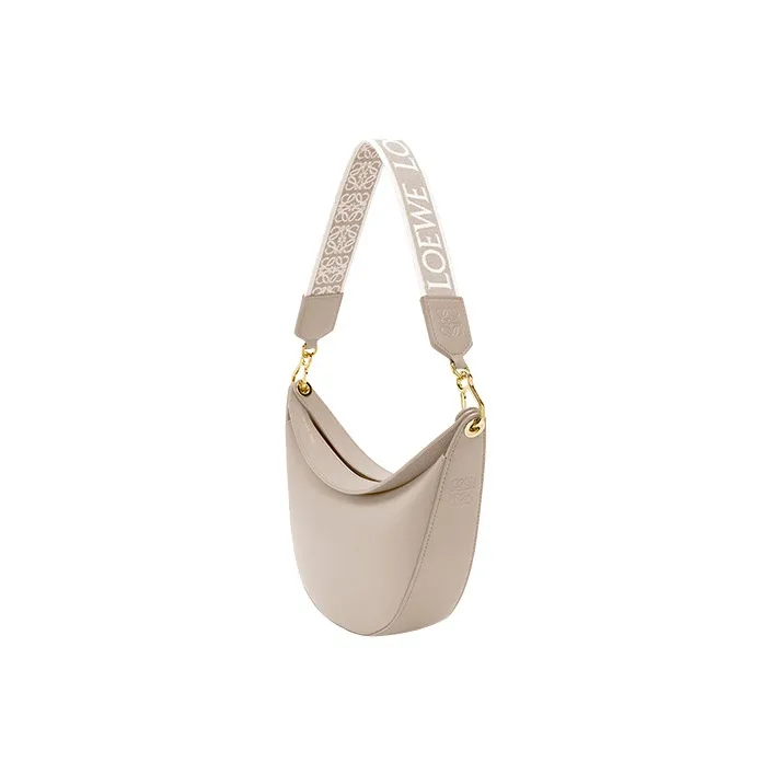 LOEWE Satin Cow Leather Shoulder Bag Women's White-3