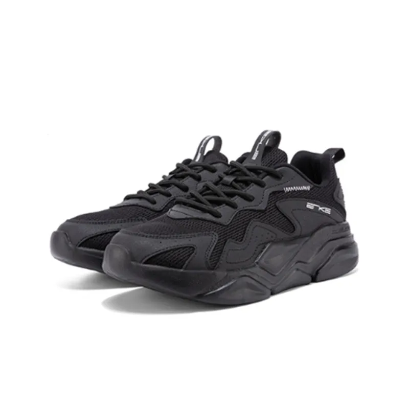 Erke Casual Shoes Women's Low Top Jet Black/True White-1