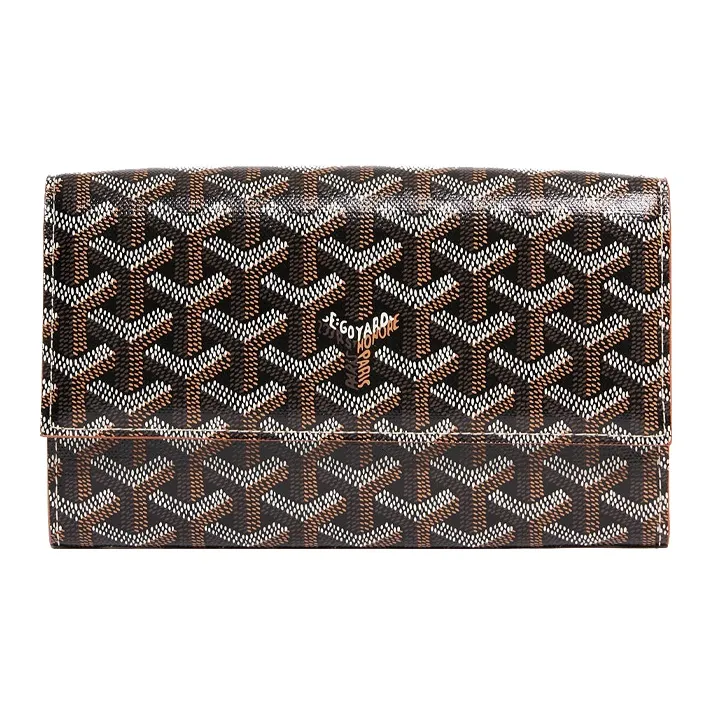 GOYARD Varenne Canvas With Leather Clutches Shoulder Bag Crossbody Bag Women's Black/Brown-1