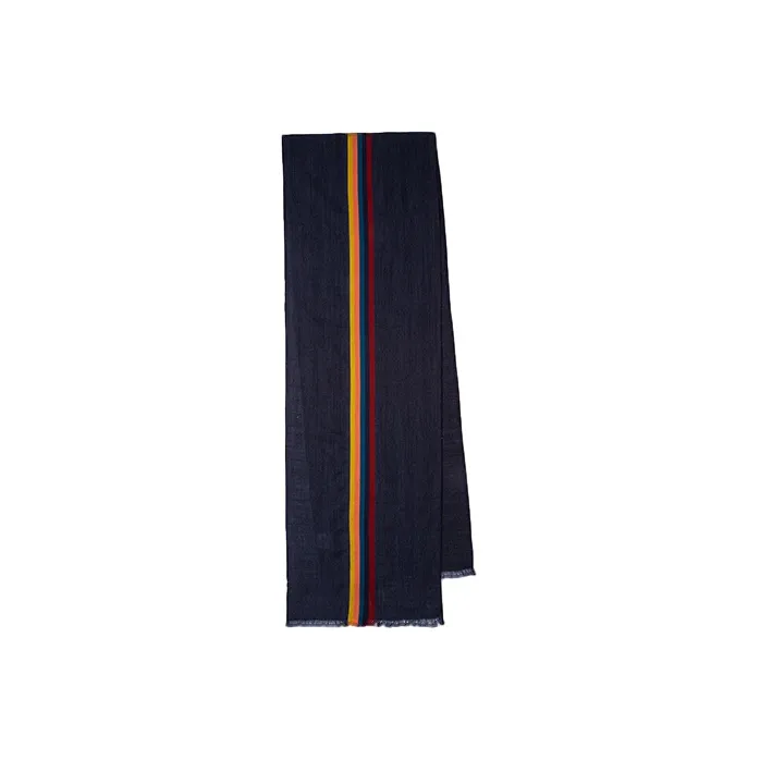 Paul Smith Stripe Detailed Frayed Edge Scarf-0