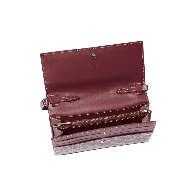 GOYARD Varenne Canvas With Leather Shoulder Bag Crossbody Bag Wallets Women's Burgundy-3