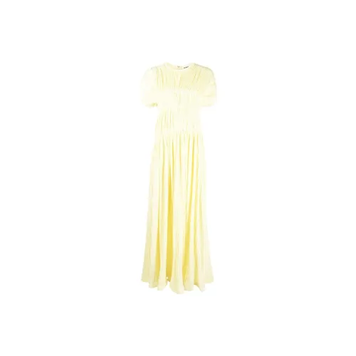 JIL SANDER Short-Sleeved Dresses Women's Custard