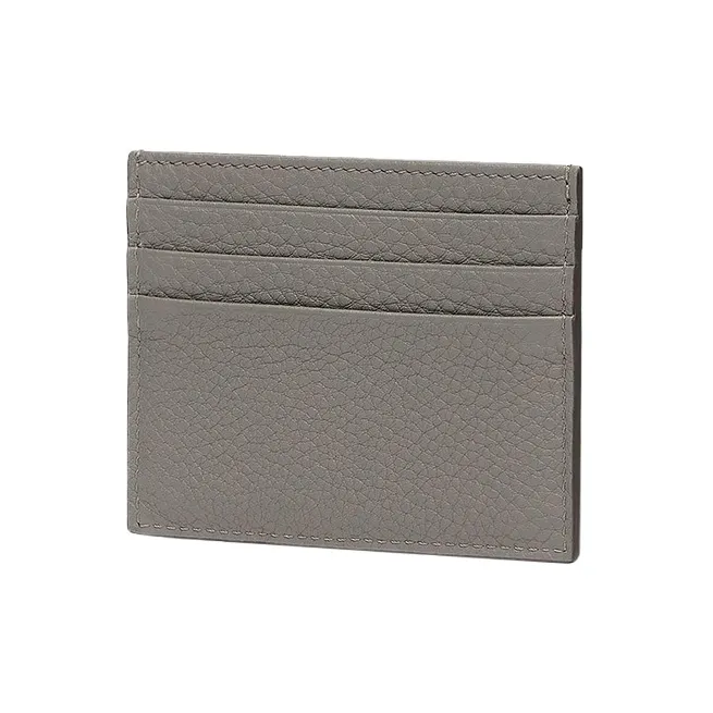 FENDI Cow Leather Card Holder Regular Men's Gray-1