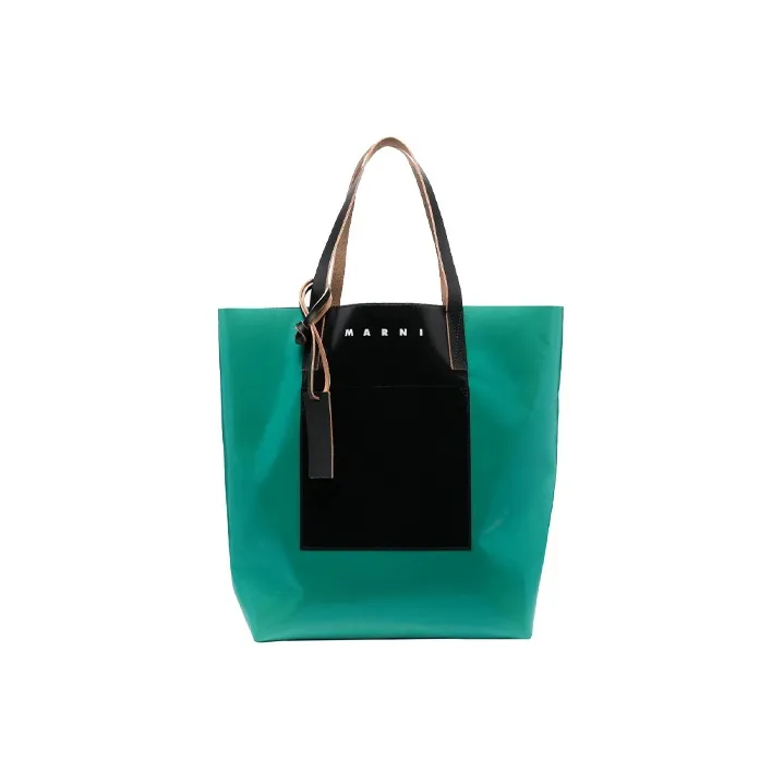 MARNI PVC Polyvinyl Chloride Handbag Regular Women's Black & Green-0
