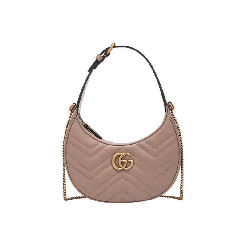 GUCCI Leather Crescent Bag Shoulder Bag Women's Leather Pink-0