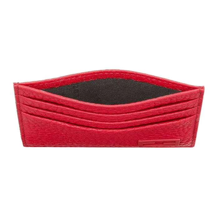 FENDI Cow Leather Card Holder Men's Red-2