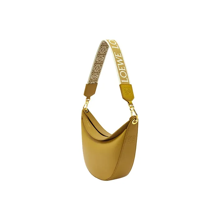 LOEWE Satin Calfskin Shoulder Bag Hobo Bag Portable Crossbody Bag Shoulder Bag Women's Yellow-3