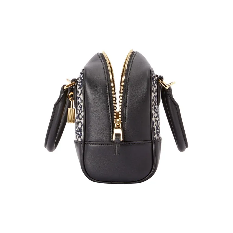 LOEWE Amazona Leather Trim Small Square Bag Handbag Shoulder Bag Crossbody Bag Mini Women's Marine Blue/Black-4