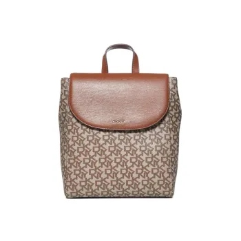 DKNY PVC Polyvinyl Chloride Backpack Women's Brown & Beige