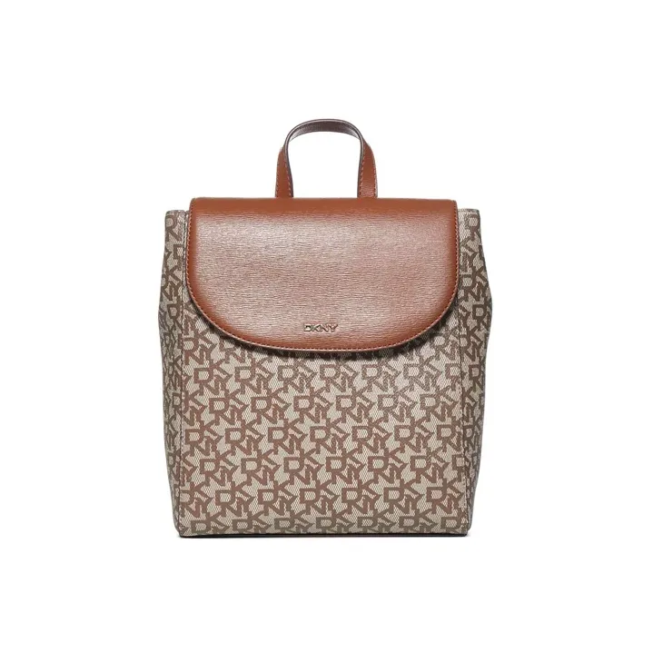 DKNY PVC Polyvinyl Chloride Backpack Women's Brown & Beige-0