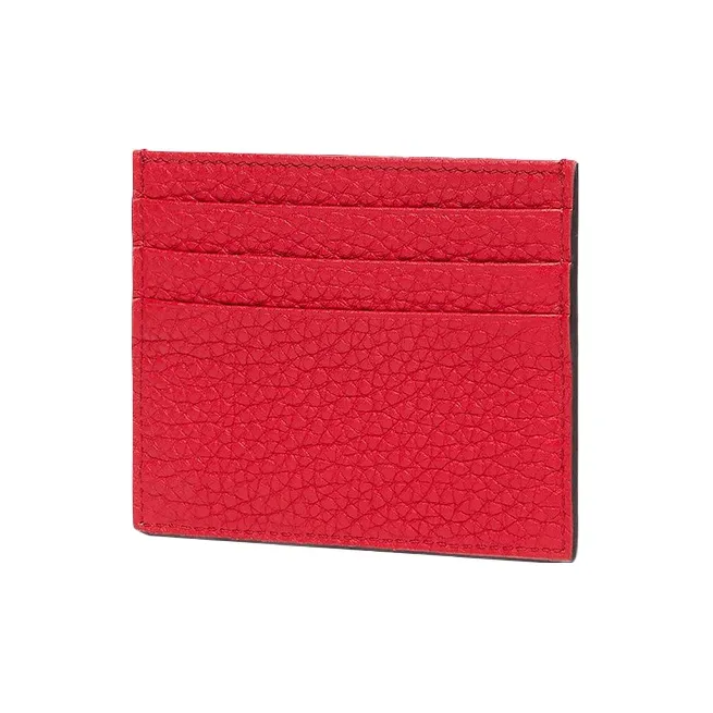 FENDI Cow Leather Card Holder Men's Red-1