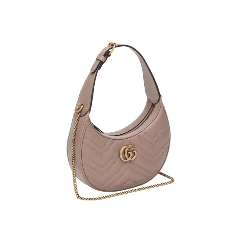 GUCCI Leather Crescent Bag Shoulder Bag Women's Leather Pink-1