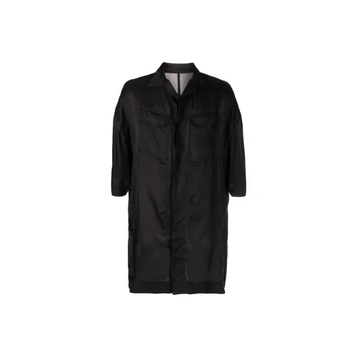 RICK OWENS Trench Coats Men Black