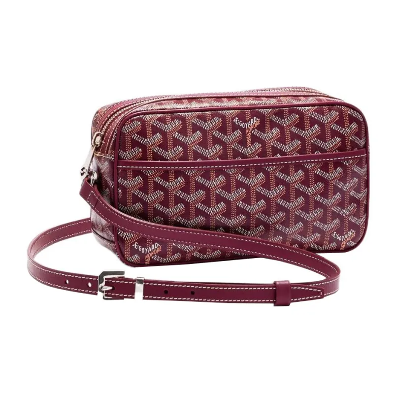 GOYARD Canvas With Calfskin Camera Bags Crossbody Bags Small Size Women's Burgundy-1