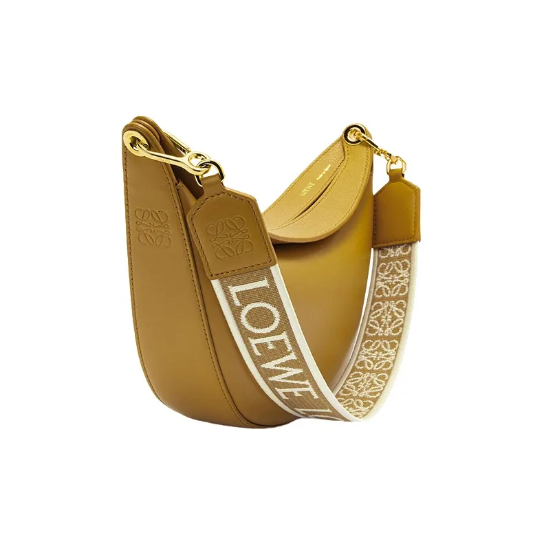 LOEWE Satin Calfskin Shoulder Bag Hobo Bag Portable Crossbody Bag Shoulder Bag Women's Yellow-1