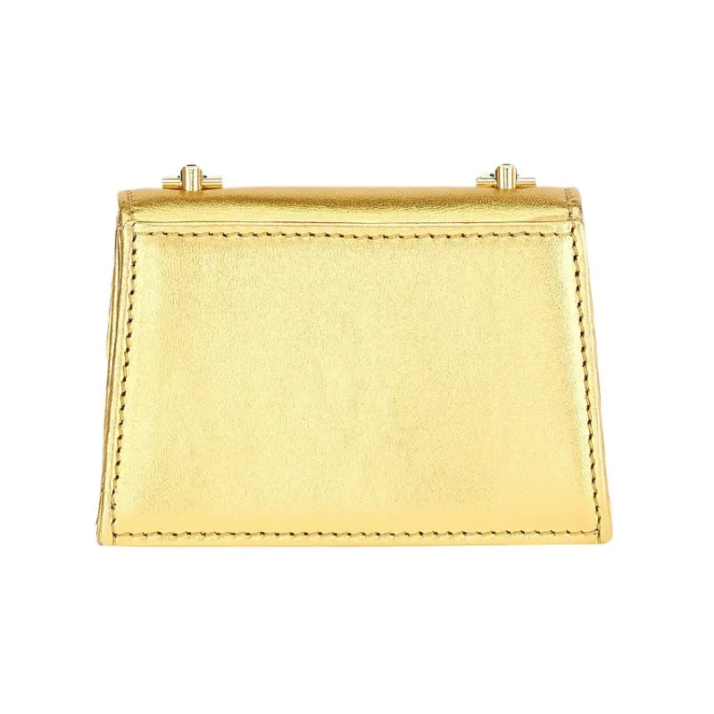 FERRAGAMO Leather Shoulder Bag Mini Women's Gold-2