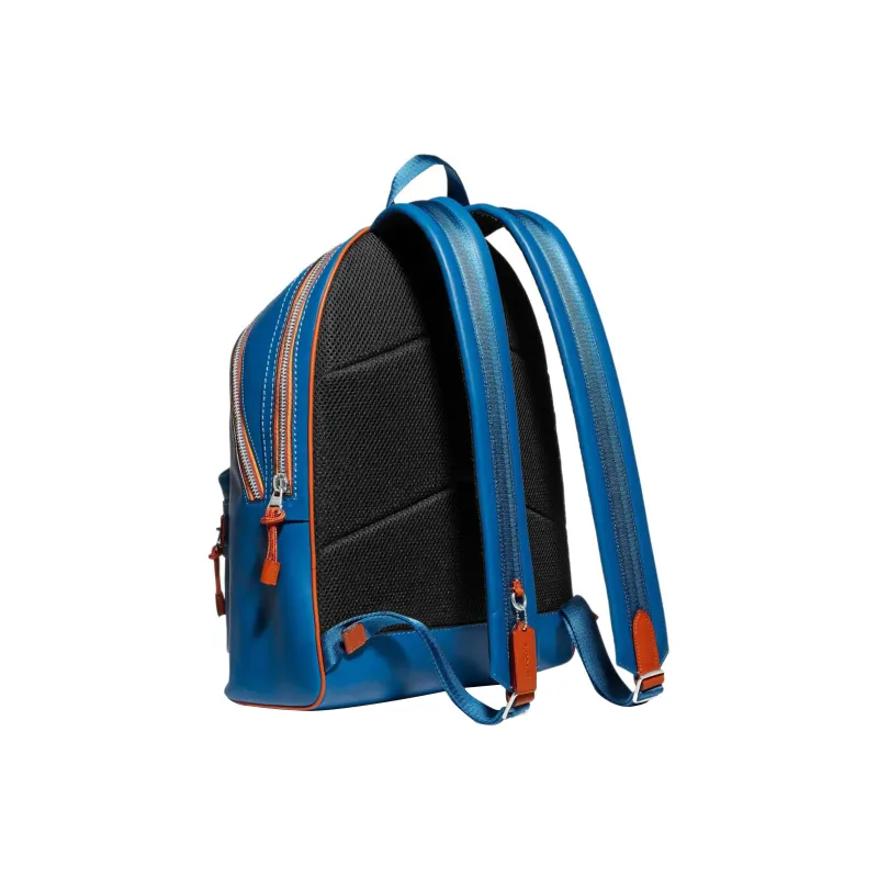 COACH Academy Leather Backpack Large Size Men's Blue-2