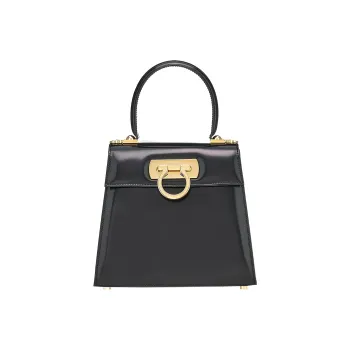 FERRAGAMO Calfskin Handbag Women's Black