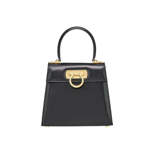 FERRAGAMO Calfskin Handbag Women's Black