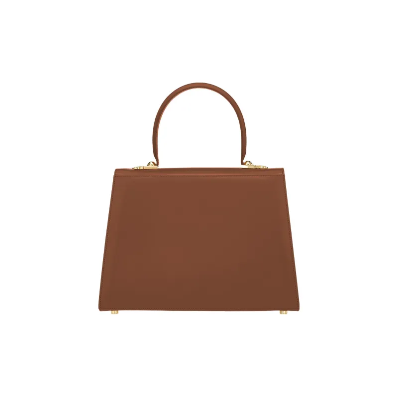 FERRAGAMO Museum Cow Leather Handbag Tubas Women's Coffee-2