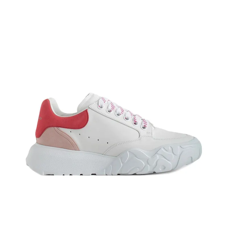 Alexander McQueen Court Trainer Low Top Sports Casual Shoes Women's White Pink-1