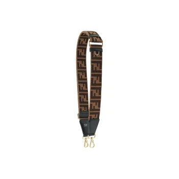 FENDI Cow Leather Trim Bag Strap Women's Brown