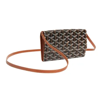 GOYARD Varenne Canvas With Leather Clutches Shoulder Bag Crossbody Bag Women's Black/Brown