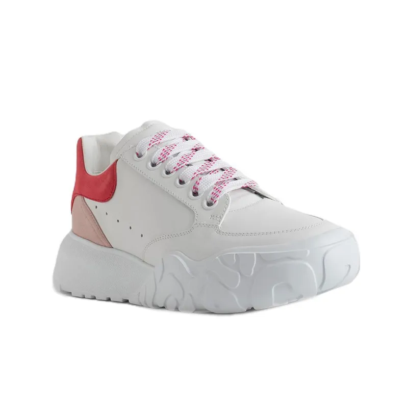 Alexander McQueen Court Trainer Low Top Sports Casual Shoes Women's White Pink-2
