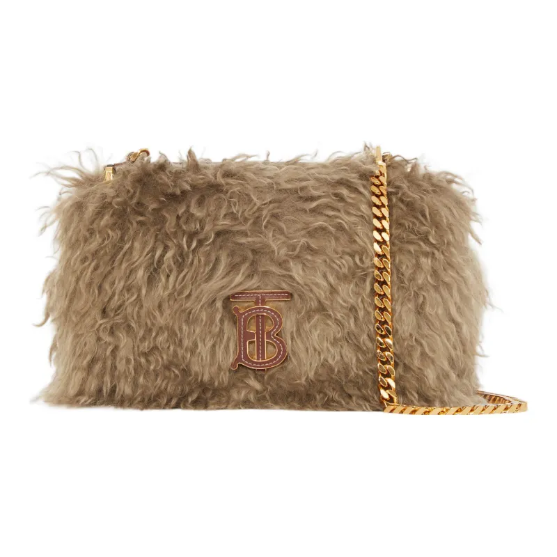 Burberry Lola Lola Bag Leather Shoulder Bag Crossbody Bag Small Size Women's Coffee Camel-0