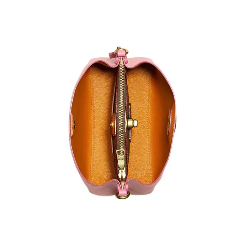 COACH Willow Cow Leather Bucket Bag, Shoulder Bag, Crossbody Bag, Handbag Medium Size Women's Pink-3