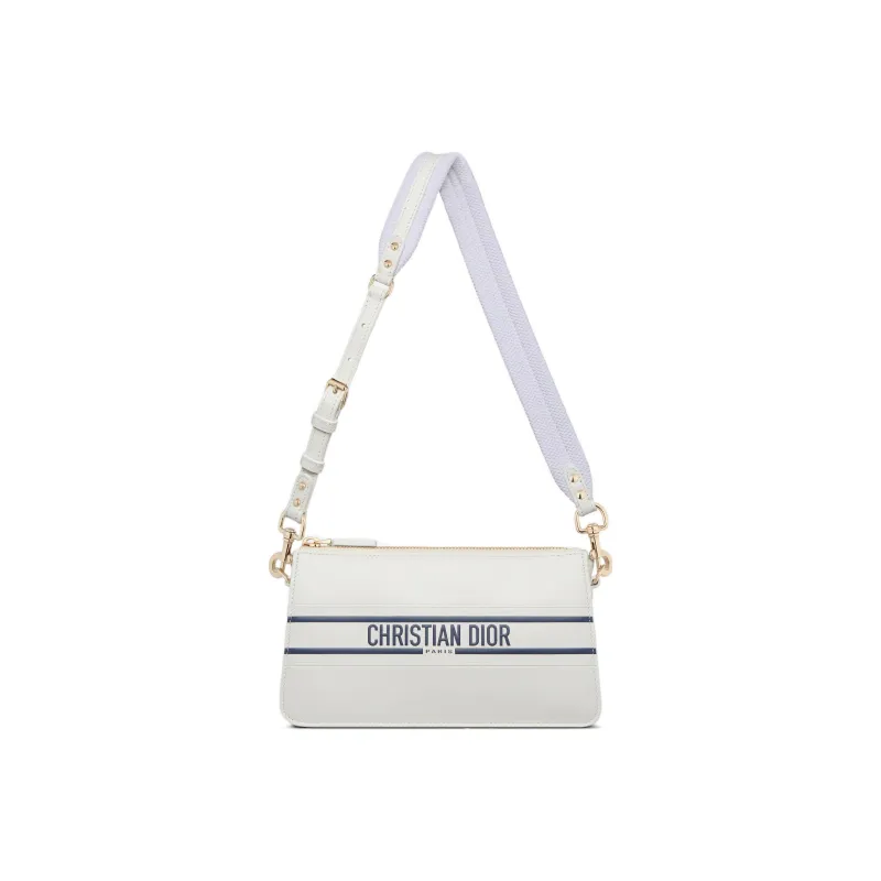 DIOR Cow Leather Clutch Regular Women's White-3