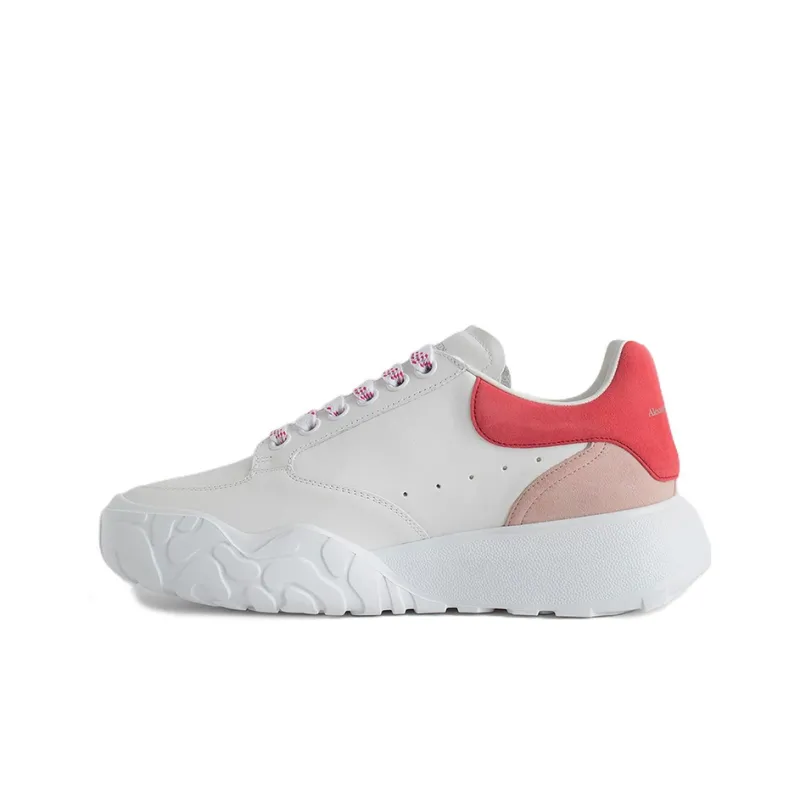 Alexander McQueen Court Trainer Low Top Sports Casual Shoes Women's White Pink-0