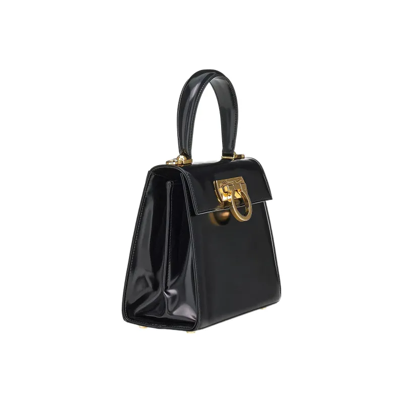 FERRAGAMO Calfskin Handbag Women's Black-1