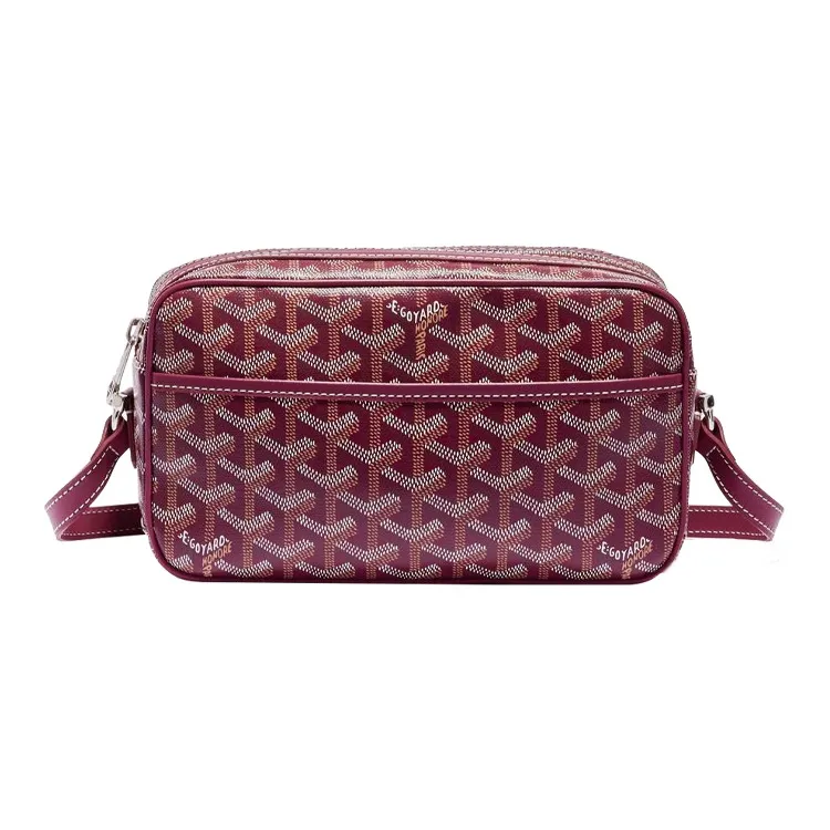 GOYARD Canvas With Calfskin Camera Bags Crossbody Bags Small Size Women's Burgundy-0