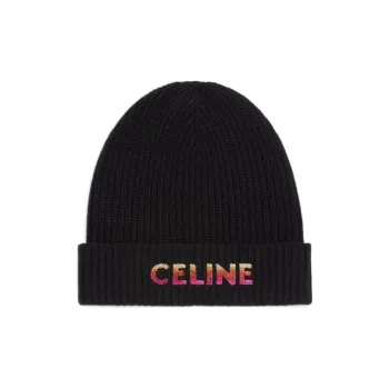 CELINE Wool Beanies Men's Black